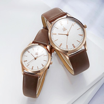 SHENGKE SK K9003 paar lederen Simple Dial elegante ultradunne behuizing mannen vrouwen quartz horloge