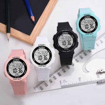 SYNOKE 9109 Kinderen kijken 5ATM waterdicht lichtgevend display Student Outdoor Sport Digitaal horloge