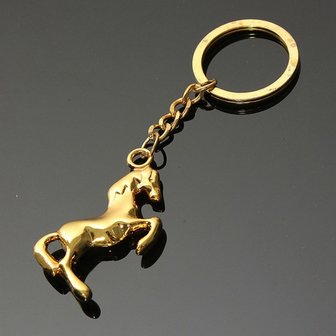 Metaal 3D Horse Steed Sleutelhanger Sleutelhanger Goud Verzilverd
