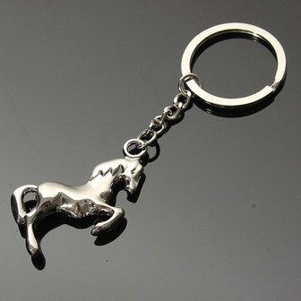Metaal 3D Horse Steed Sleutelhanger Sleutelhanger Goud Verzilverd