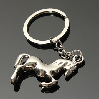 Metaal 3D Horse Steed Sleutelhanger Sleutelhanger Goud Verzilverd