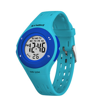SYNOKE 9113 Sport kinderhorloge Lichtgevende weekweergave Chronograaf Alarm Waterdicht LED kinder digitaal horloge