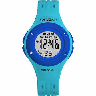 SYNOKE 9113 Sport kinderhorloge Lichtgevende weekweergave Chronograaf Alarm Waterdicht LED kinder digitaal horloge