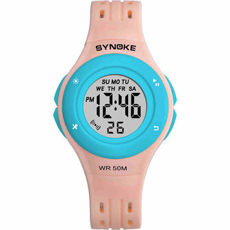 SYNOKE 9113 Sport kinderhorloge Lichtgevende weekweergave Chronograaf Alarm Waterdicht LED kinder digitaal horloge