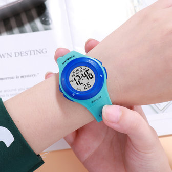 SYNOKE 9113 Sport kinderhorloge Lichtgevende weekweergave Chronograaf Alarm Waterdicht LED kinder digitaal horloge