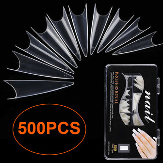 500 stuks lange nagelsalon transparante nagels lang