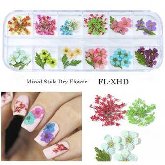 Mix Gedroogde bloemen Nageldecoratie Sieraden Natuurlijke bloemen Bladstickers 3D-nailart-ontwerpen Polish manicure-accessoires