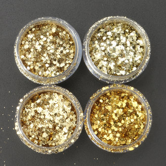 Champagne Goud Gemengde Glitter Poeder Sequins Shining Stof Nagel Kunst Decoratie Oogschaduw Ornament