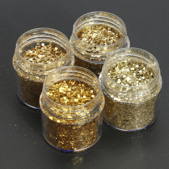 Champagne Goud Gemengde Glitter Poeder Sequins Shining Stof Nagel Kunst Decoratie Oogschaduw Ornament