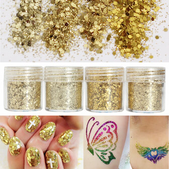 Champagne Goud Gemengde Glitter Poeder Sequins Shining Stof Nagel Kunst Decoratie Oogschaduw Ornament
