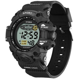 SYNOKE 9036 Sport kinderhorloge Waterdicht Datum Week Display EL Licht 12/24 uur digitaal kinderhorloge