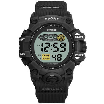 SYNOKE 9036 Sport kinderhorloge Waterdicht Datum Week Display EL Licht 12/24 uur digitaal kinderhorloge