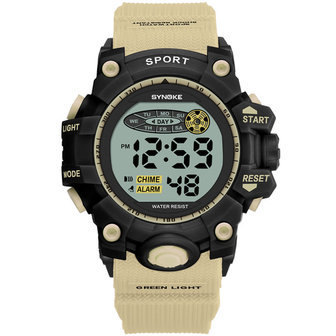 SYNOKE 9036 Sport kinderhorloge Waterdicht Datum Week Display EL Licht 12/24 uur digitaal kinderhorloge