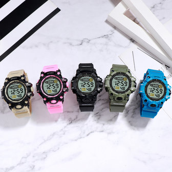 SYNOKE 9036 Sport kinderhorloge Waterdicht Datum Week Display EL Licht 12/24 uur digitaal kinderhorloge