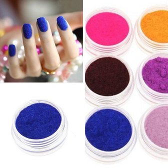 12 kleuren fluweel poeder stof nagel kunst gereedschap decoratie set
