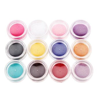 12 kleuren fluweel poeder stof nagel kunst gereedschap decoratie set