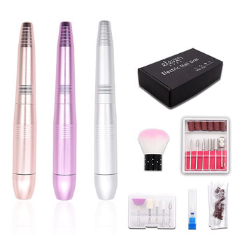 Roze / gouden / zilveren elektrische mini polijstpen met keramische kop pen-type peeling en verwijderen van nagel polijstmachine
