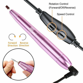 Roze / gouden / zilveren elektrische mini polijstpen met keramische kop pen-type peeling en verwijderen van nagel polijstmachine
