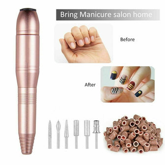 Roze / gouden / zilveren elektrische mini polijstpen met keramische kop pen-type peeling en verwijderen van nagel polijstmachine