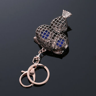 Vintage Uil Rhinestones Sleutelhanger Ringen Houder Purse Tas Gesp Hanger Auto Sleutelhangers Sleutelhangers
