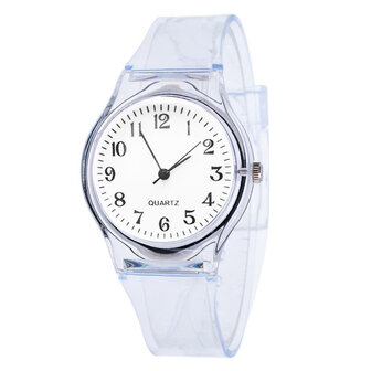 Deffrun Transparant unieke stijl student polshorloge siliconen horloge band quartz horloge