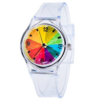 Deffrun Transparant unieke stijl student polshorloge siliconen horloge band quartz horloge