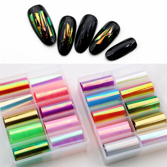 Kleurrijke Laser Aurora Paper Candy Paper Jewelry Starry Sky Transfer Nail Stickers Nail Art Jewelry