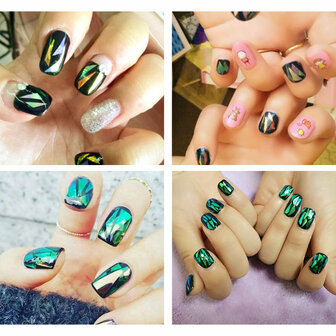 Kleurrijke Laser Aurora Paper Candy Paper Jewelry Starry Sky Transfer Nail Stickers Nail Art Jewelry
