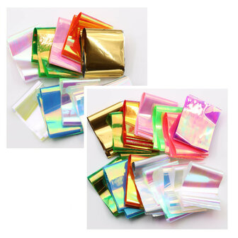 Kleurrijke Laser Aurora Paper Candy Paper Jewelry Starry Sky Transfer Nail Stickers Nail Art Jewelry