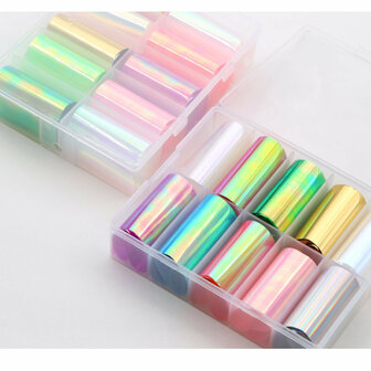 Kleurrijke Laser Aurora Paper Candy Paper Jewelry Starry Sky Transfer Nail Stickers Nail Art Jewelry