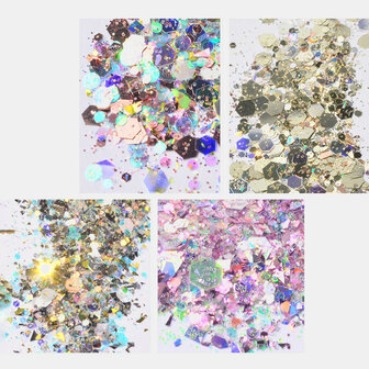 Nagel Verplicht 12 kleuren Licht veranderende ui Poeder Symfonie Glitter Glitter Glitter Glitter Glitter Pailletten Maat Mix Set