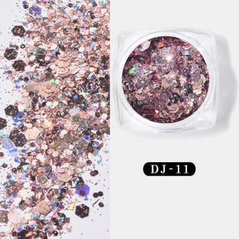 Nagel Verplicht 12 kleuren Licht veranderende ui Poeder Symfonie Glitter Glitter Glitter Glitter Glitter Pailletten Maat Mix Set