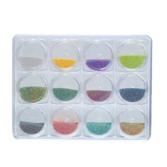12 kleuren nagel glitter poeder gemengd snoep suiker 3d nail art manicure decoratie