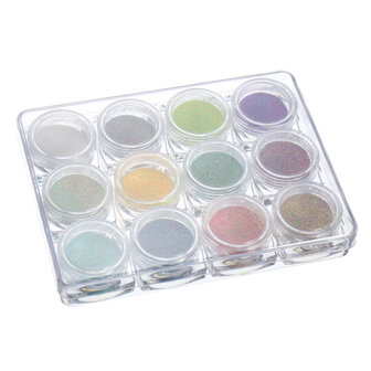 12 kleuren nagel glitter poeder gemengd snoep suiker 3d nail art manicure decoratie
