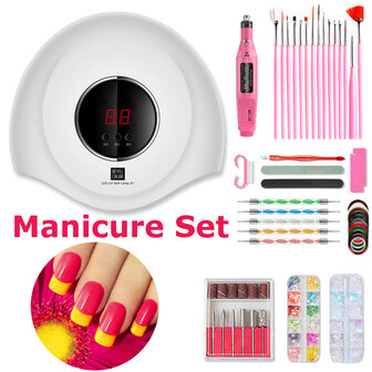 Dubbele lichtbron UV Nagellamp LED-lichttherapiemachine Polijstpen set
