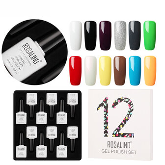 ROSALIND 12 stks 10ML Soak Off Salon UV Nagelgel Polish Nail Art Kit
