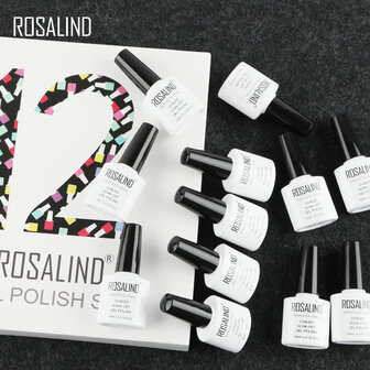 ROSALIND 12 stks 10ML Soak Off Salon UV Nagelgel Polish Nail Art Kit
