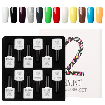 ROSALIND 12 stks 10ML Soak Off Salon UV Nagelgel Polish Nail Art Kit