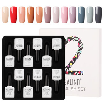 ROSALIND 12 stks 10ML Soak Off Salon UV Nagelgel Polish Nail Art Kit