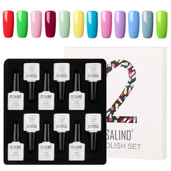 ROSALIND 12 stks 10ML Soak Off Salon UV Nagelgel Polish Nail Art Kit