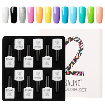 ROSALIND 12 stks 10ML Soak Off Salon UV Nagelgel Polish Nail Art Kit