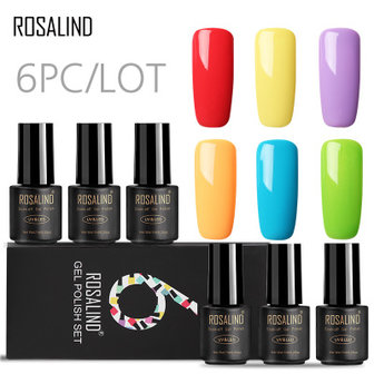 ROSALIND 6-delige nagel gel nagellak set kleuren gel of nagel set