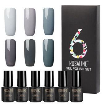 ROSALIND 6-delige nagel gel nagellak set kleuren gel of nagel set