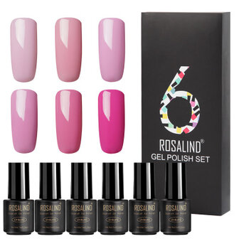 ROSALIND 6-delige nagel gel nagellak set kleuren gel of nagel set