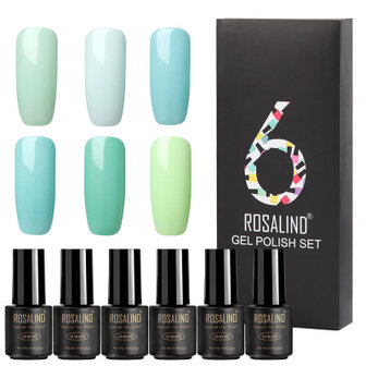 ROSALIND 6-delige nagel gel nagellak set kleuren gel of nagel set