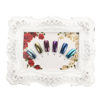 6 kleuren magische spiegel chroom parel schelp glans poeder stof decoraties glitter pigment
