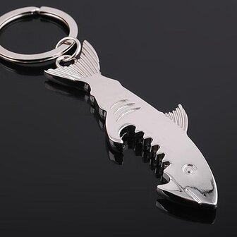Cutely Shark glanzende sleutelhanger Sliver metalen flesopener Mini multifunctionele sleutelhanger