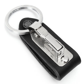 Lederen Quick Afneembare Riem Sleutelhanger RVS Kettingclip Autosleutel Ring Houder Gift Zwart