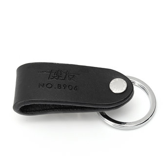 Lederen Quick Afneembare Riem Sleutelhanger RVS Kettingclip Autosleutel Ring Houder Gift Zwart