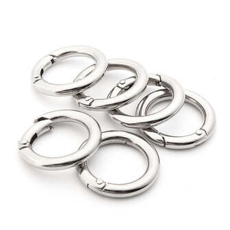 6st Ronde lente Snap cirkel karabijnhaak sleutelhanger Snap Camping wandelen